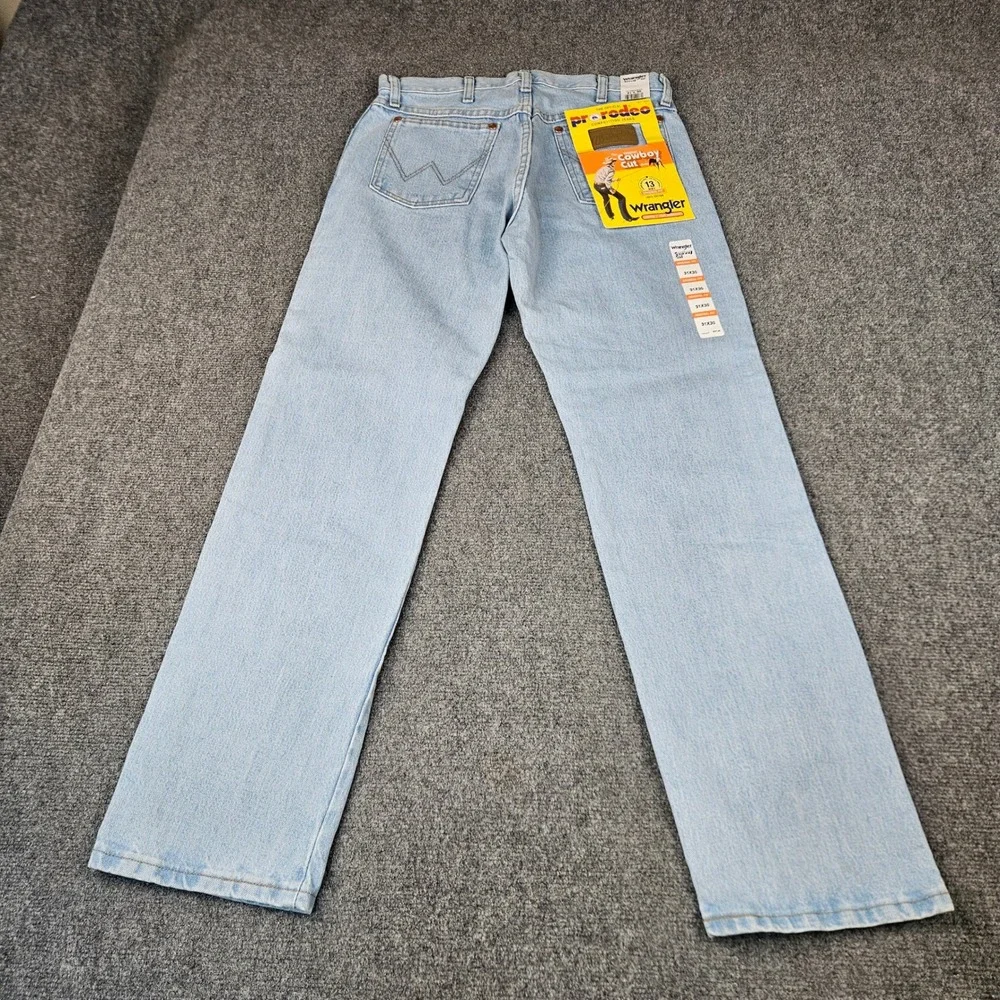Wrangler Cowboy Cut 13MWZGH Light Wash Blue Denim Jeans Mens 31x30 Original Fit